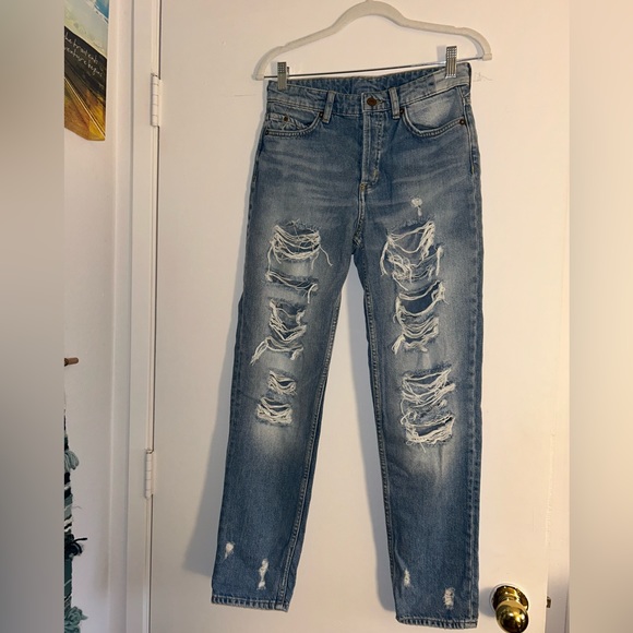 &Denim H&M Distressed Boyfriend Jeans - Picture 1 of 3